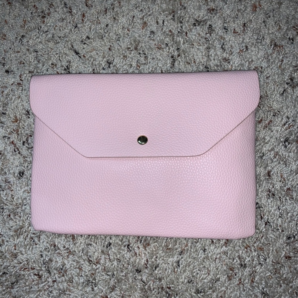 Baby pink clutch with strap